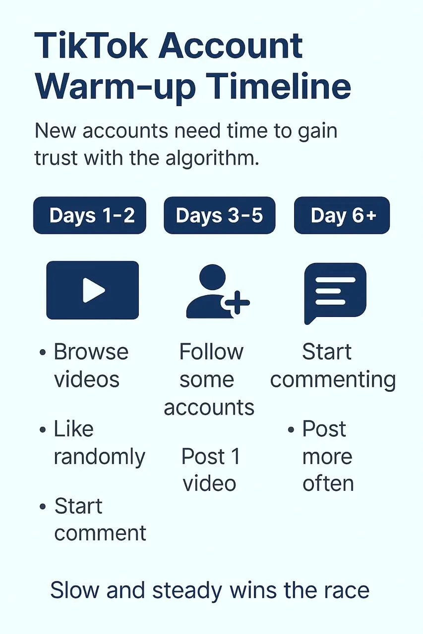 Échauffement compte TikTok