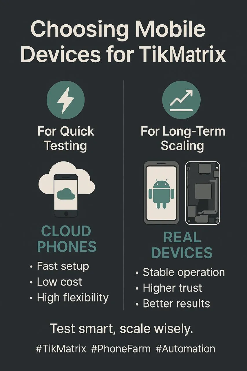 בחירת מכשיר TikMatrix