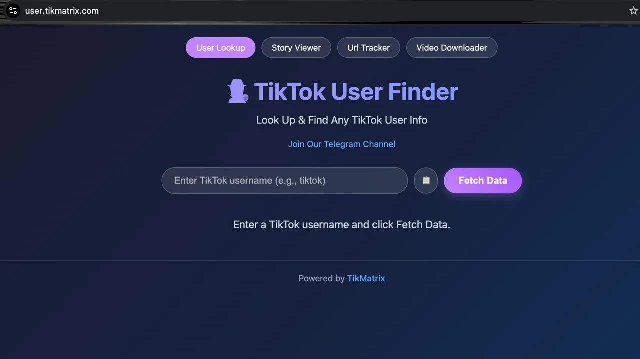 TikMatrix — Tra cứu Người dùng TikTok